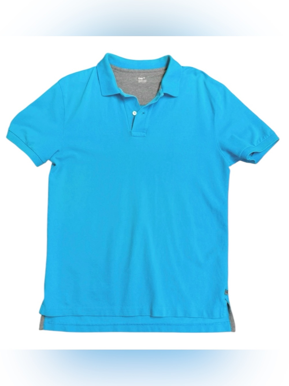 GAP Men's class Polo Shirt - Bright Turquoise Blue size medium collared shirt